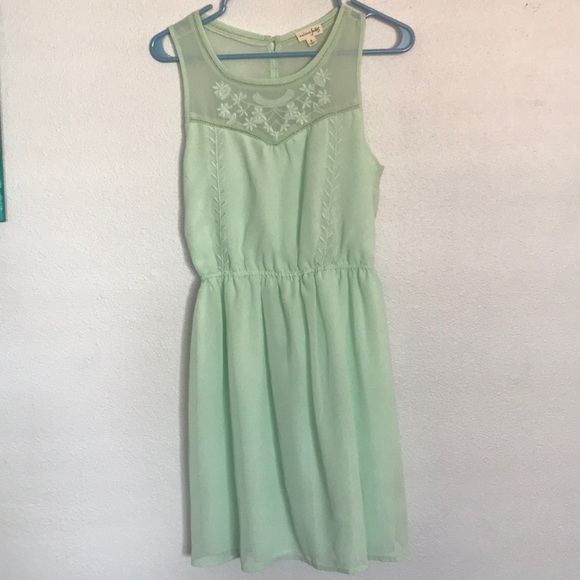 Maison Jules Dresses Mint Green Embroidered Dress Poshmark
